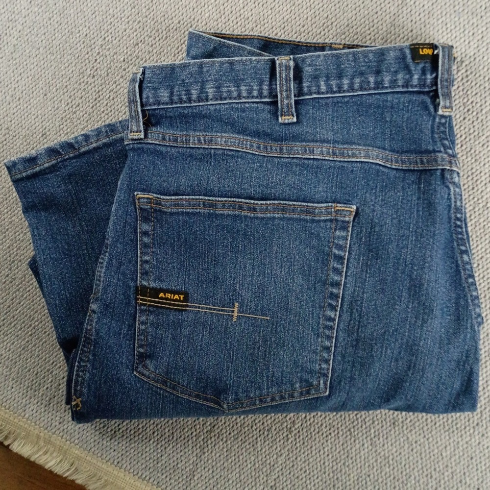 Ariat Rebar M4 Relaxed Boot Jeans Mens‎ 42x30 Blue Excellent Carbine 10016221